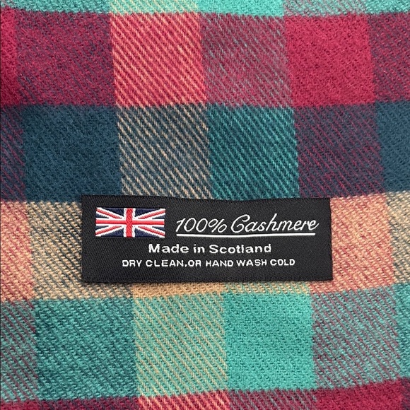 Made in Scotland 100% cashmere scarf‎ Unisex plaid colorful fringe - Picture 4 of 4